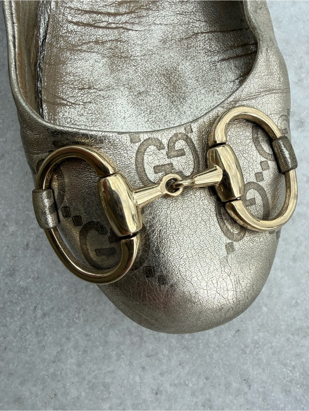 Gucci Metallic Gold Ballerina Shoes womens Size 35.5 - Picture 13 of 16